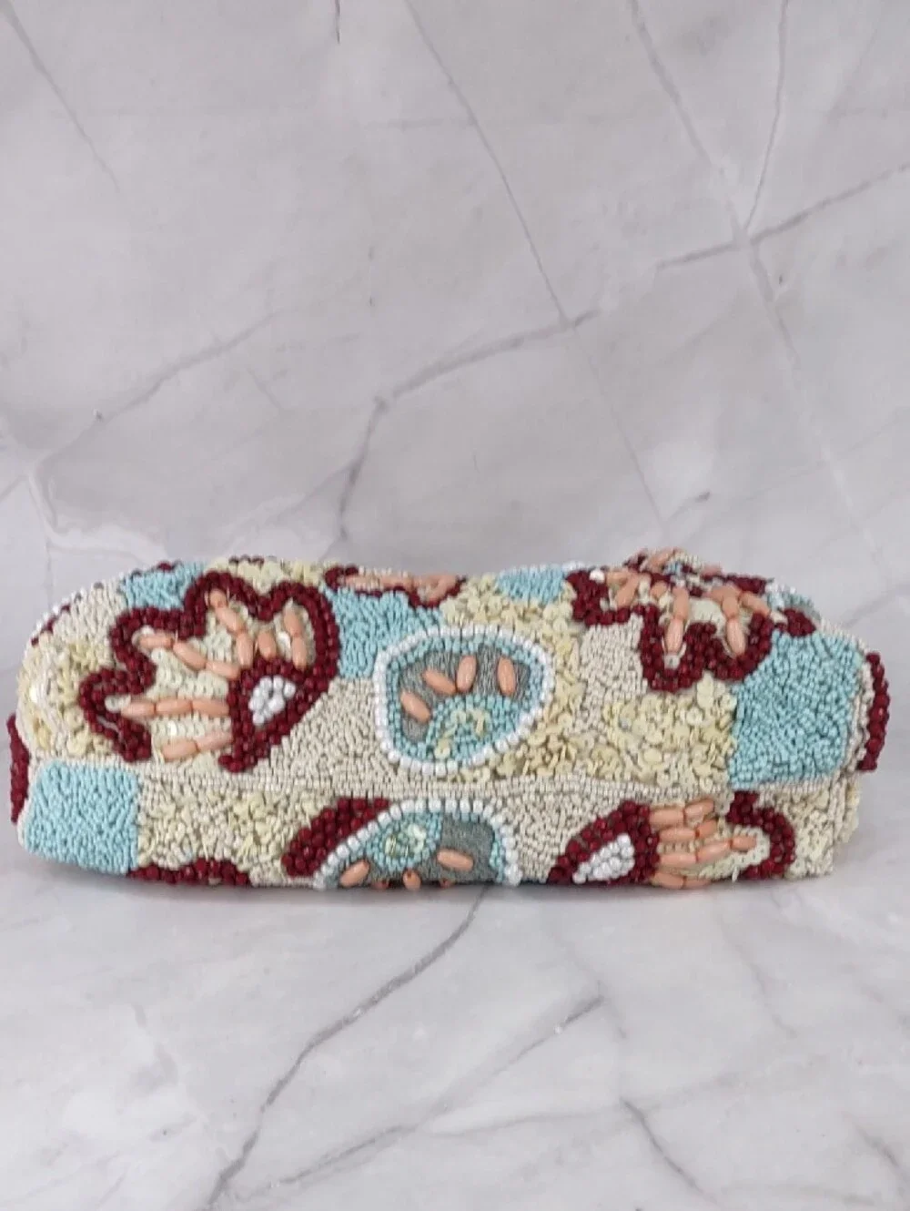 Beaded Hinged Frame Clutch/Crossbody Bag